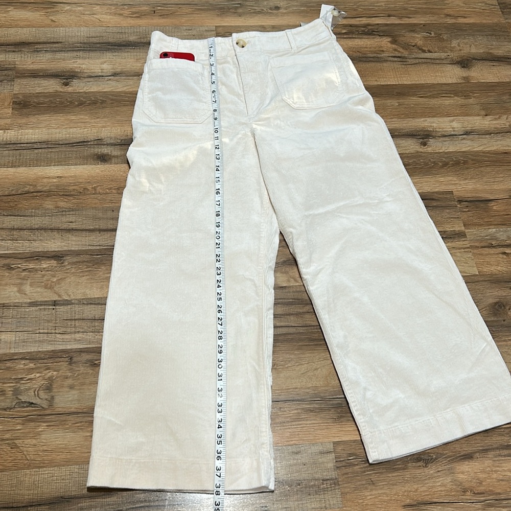 MAEVE BY ANTROPOLOGY WOMEN THE COLETTE RIBBED WIDE LEG PANT CREAM Sz 32 NEW - Picture 5 of 12